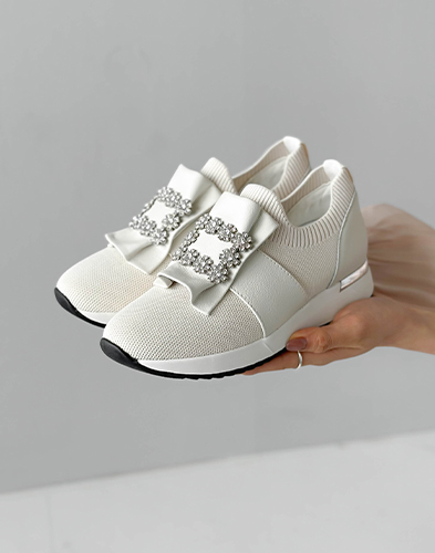 [Cowhide] Lovely Slip-On 4cm (118Z10)